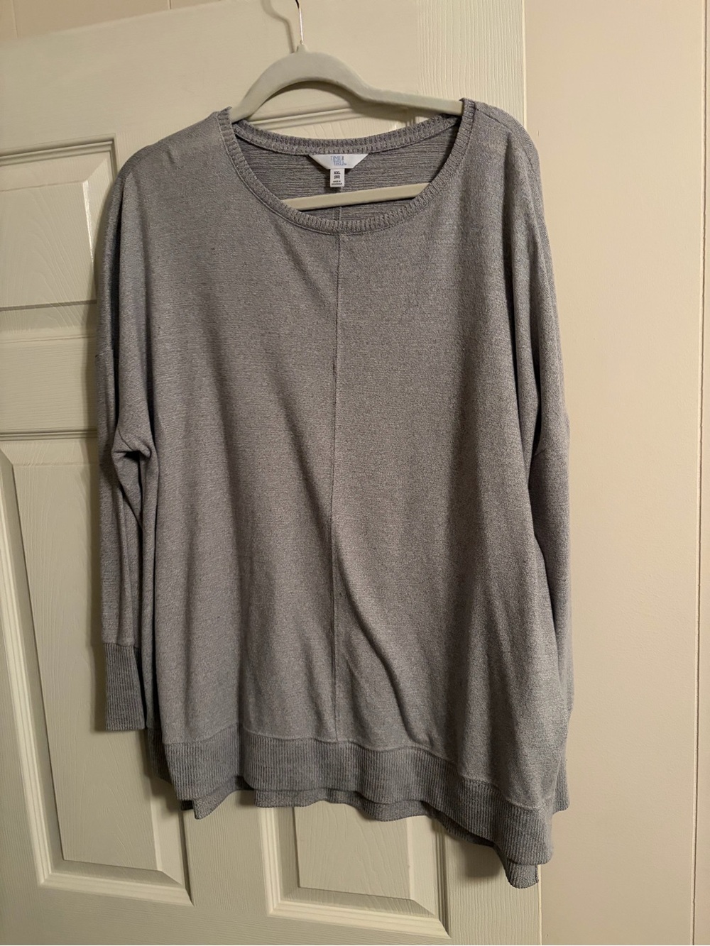 Time and Tru Light Gray Crewneck Sweater